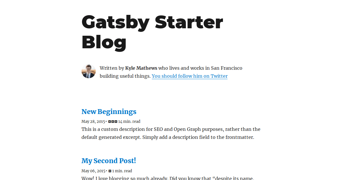 Gatsby Starter Blog Codesandbox