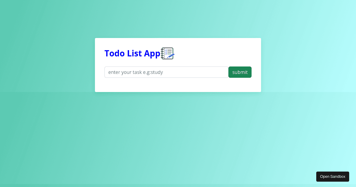 Todo App In React Redux Codesandbox