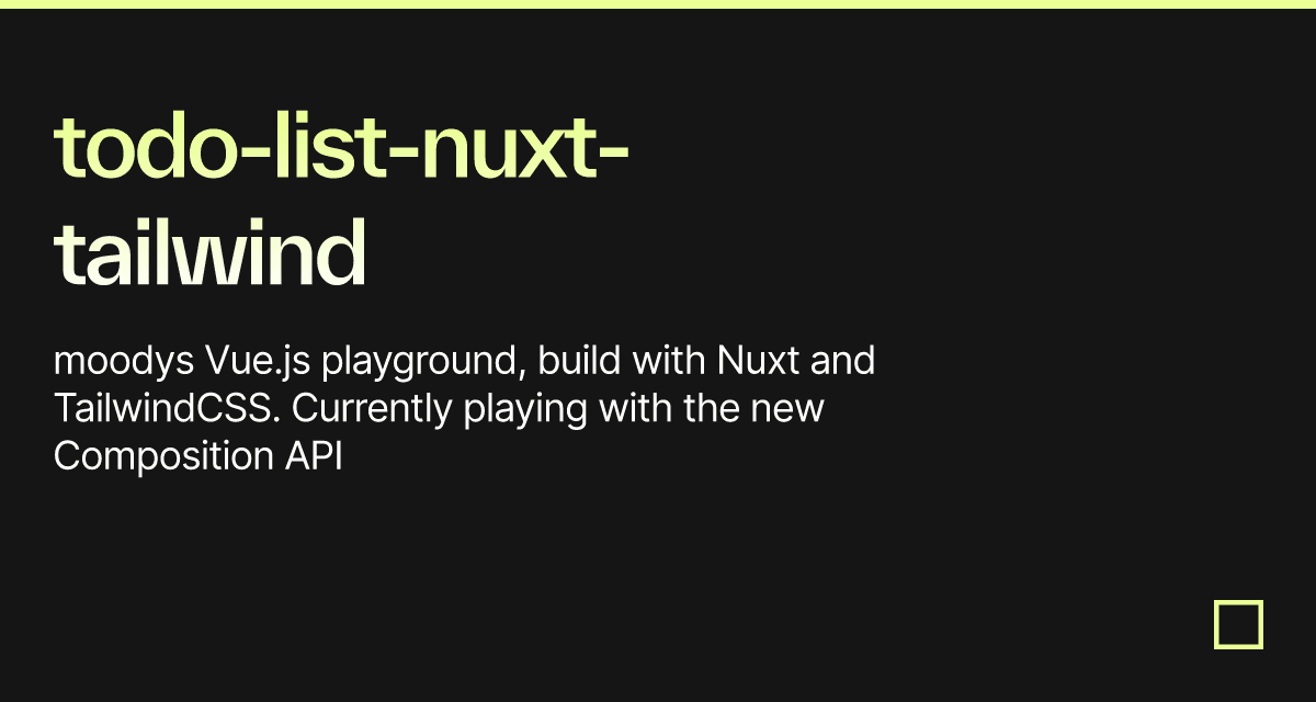 Todo List Nuxt Tailwind Codesandbox