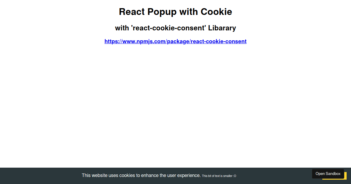 React Cookie Consent Codesandbox