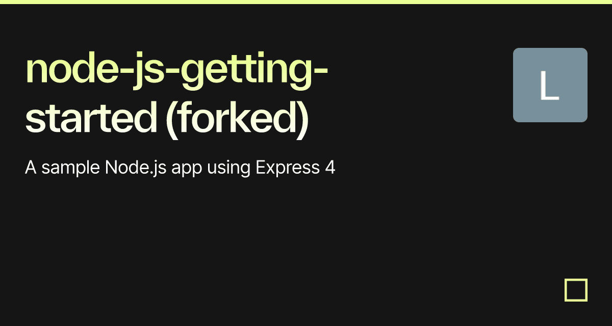 Node Js Getting Started Forked Codesandbox