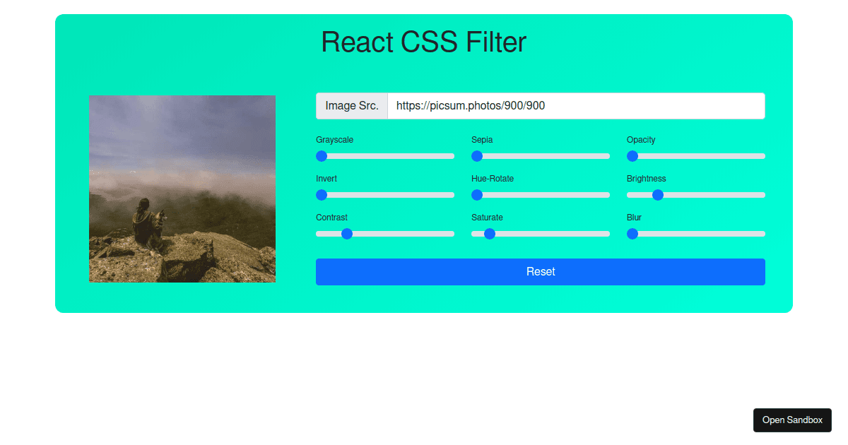 React Css Filter Codesandbox