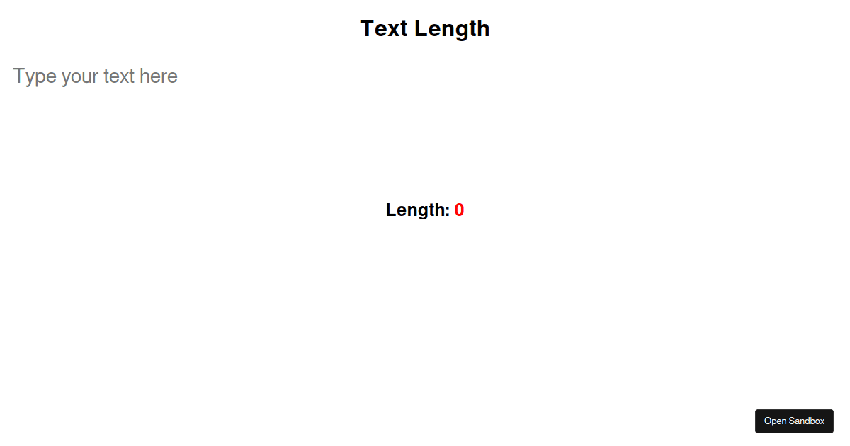 Text Length React Codesandbox