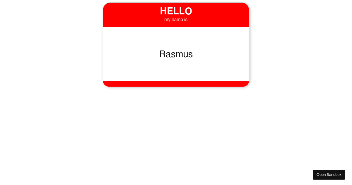 Name Tag Forked Codesandbox