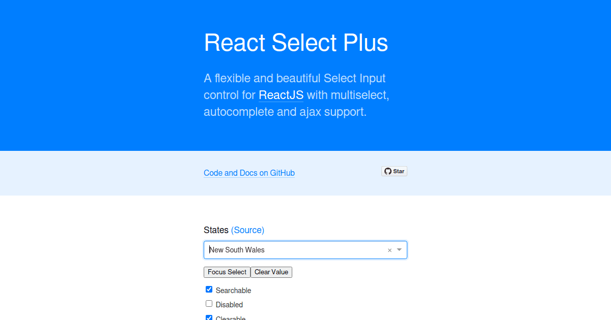 React Select Plus Codesandbox