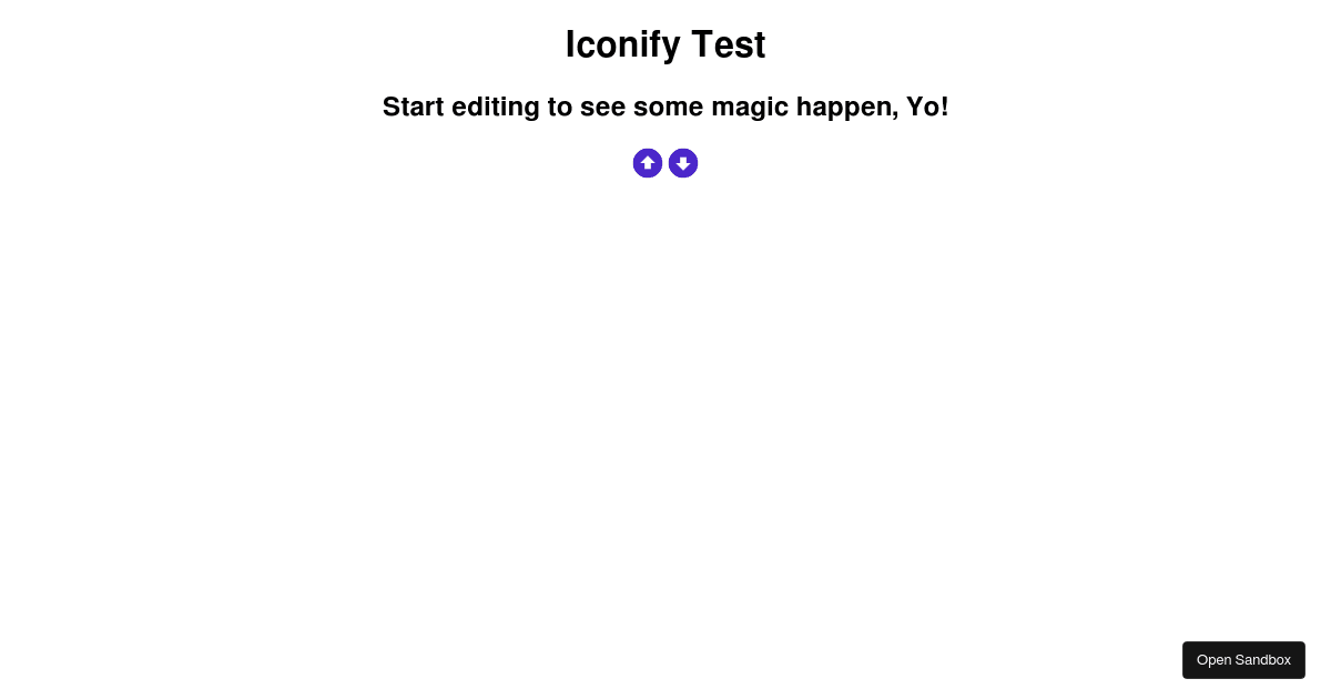 Iconify React Example Codesandbox