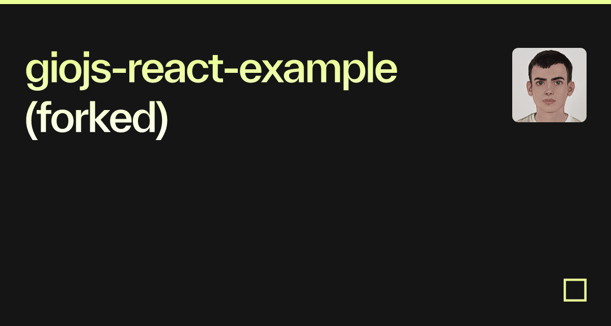 Giojs React Example Forked Codesandbox