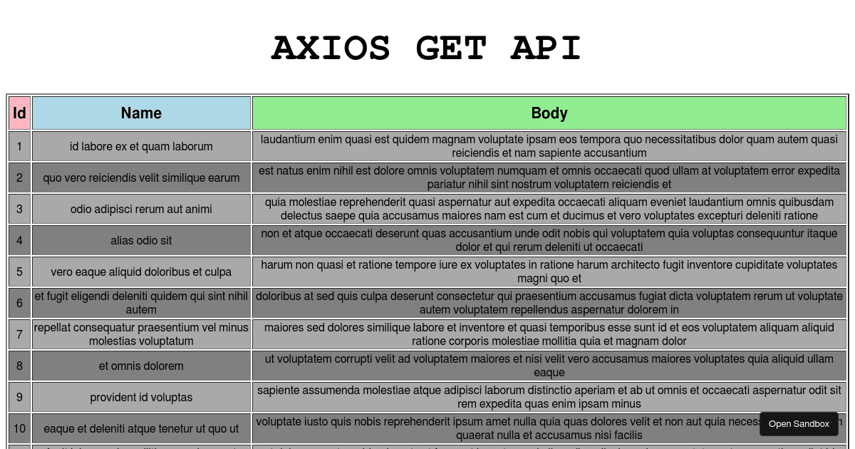 Axios Get Full Api Codesandbox