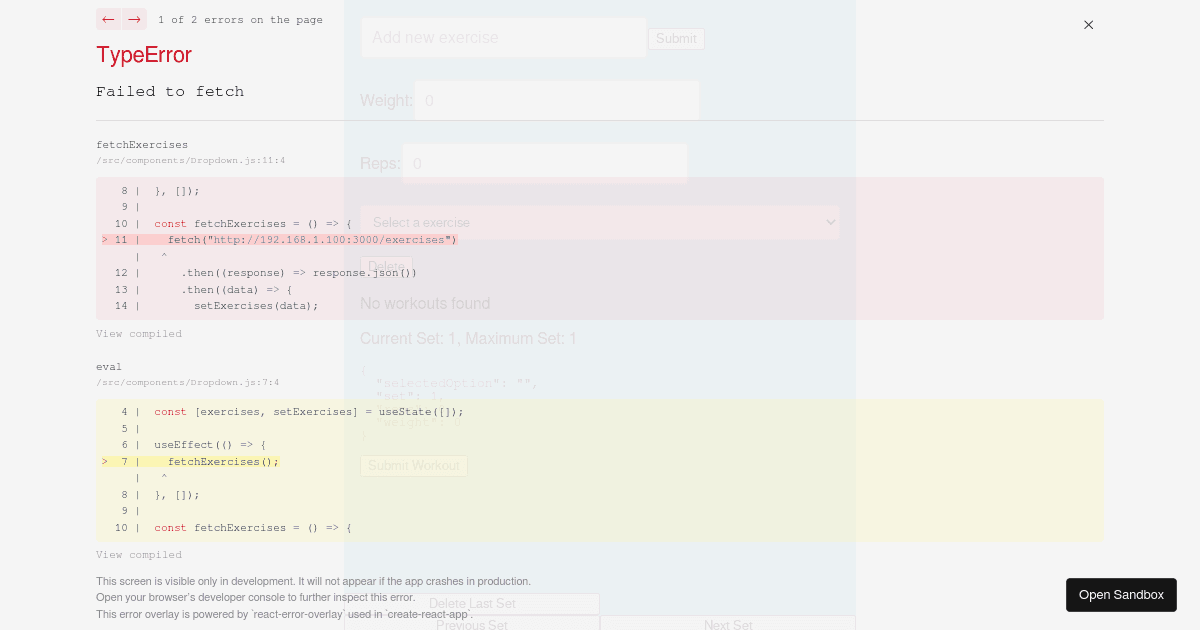 Frontend Forked Codesandbox