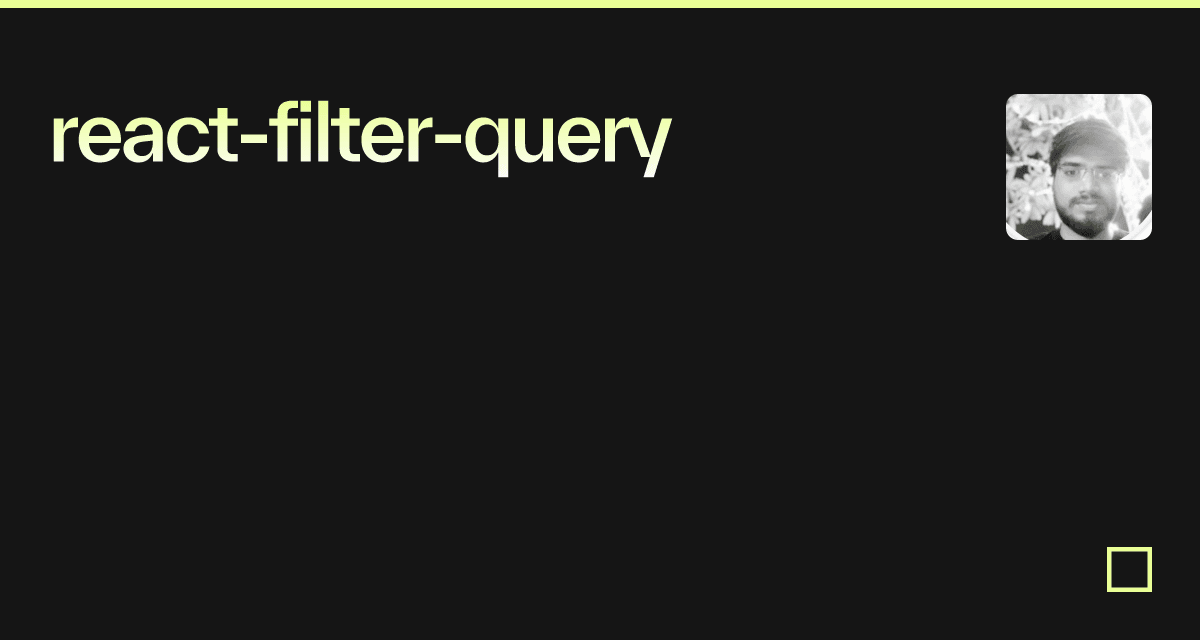 React Filter Query Codesandbox