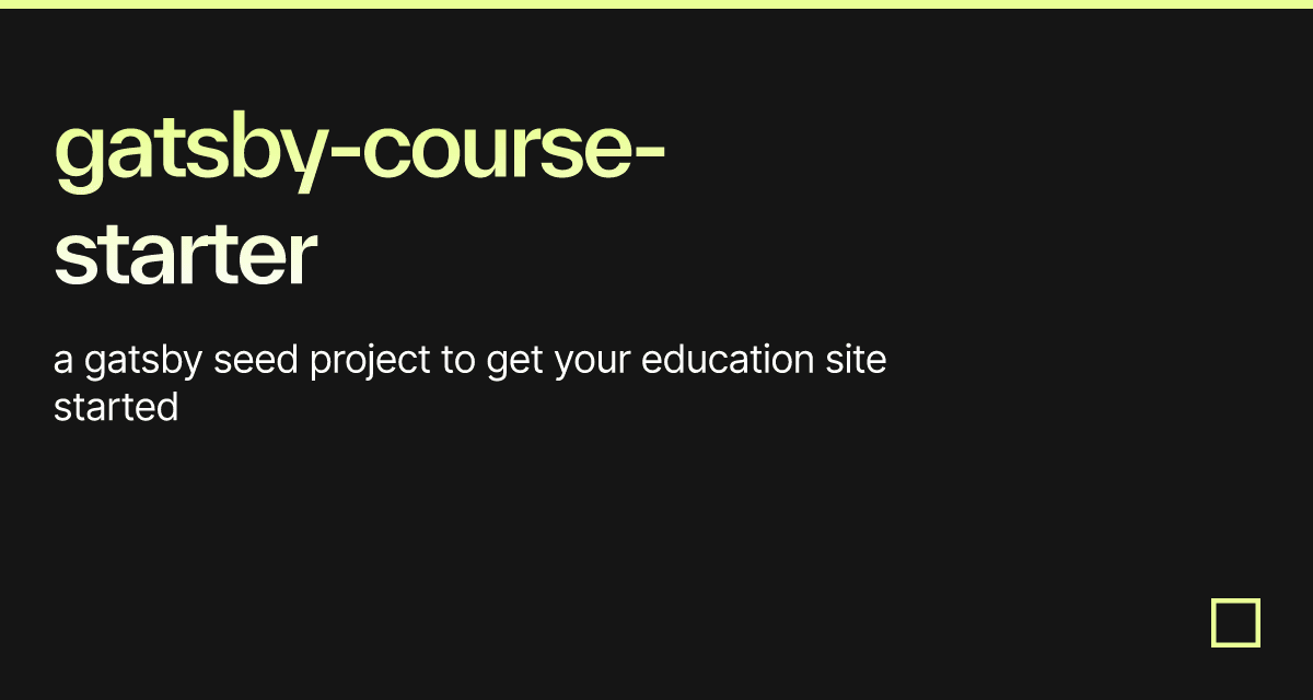 Gatsby Course Starter Codesandbox