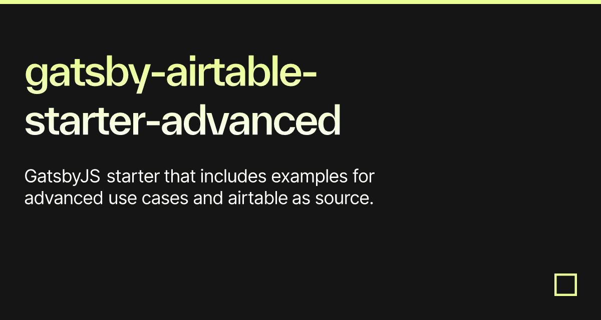 Gatsby Airtable Starter Advanced Codesandbox