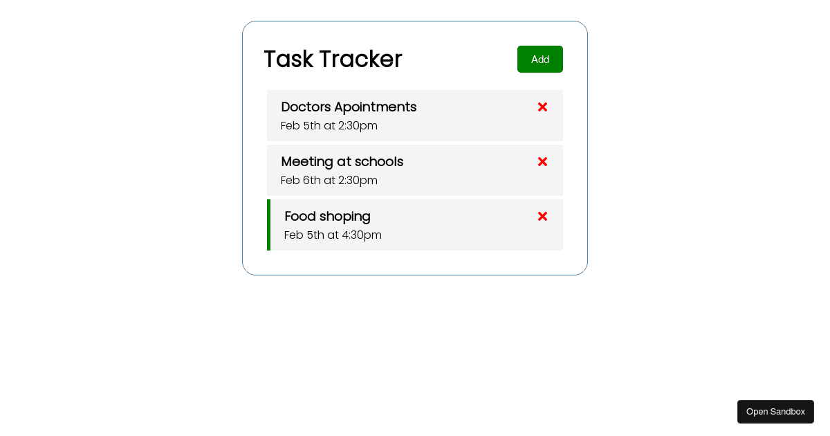 Task Tracker Codesandbox