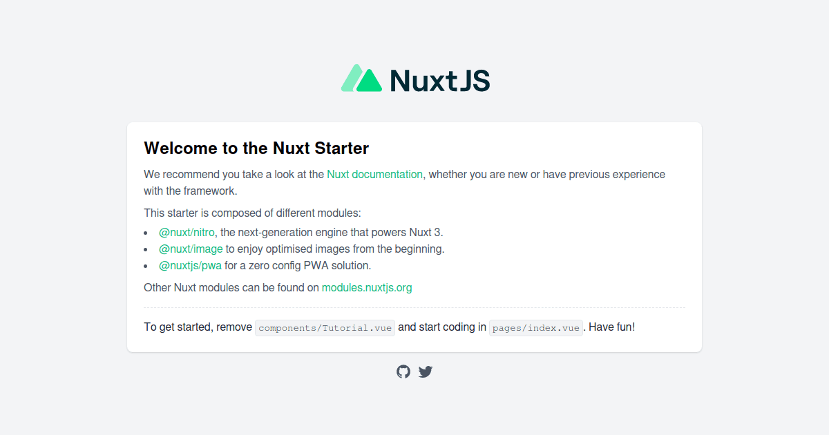 Nuxt Starter Codesandbox