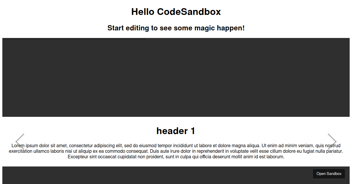 React Awesome Slider Tests Codesandbox