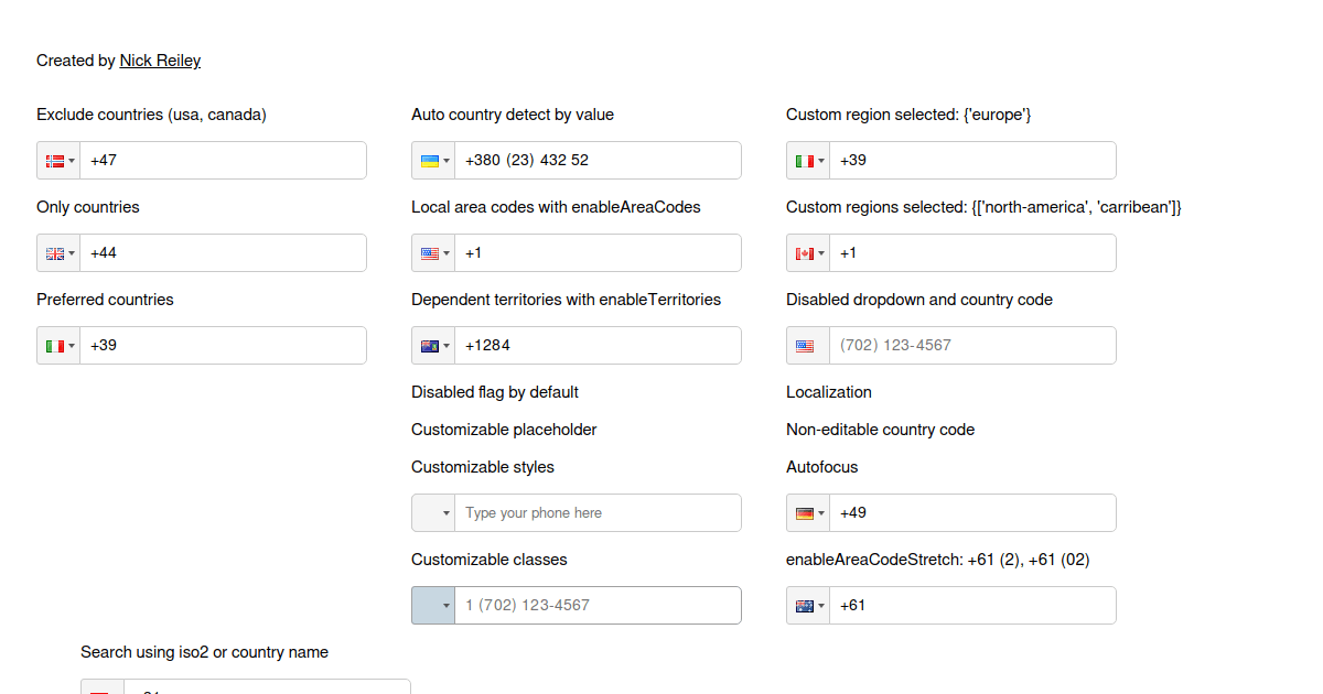 React Phone Input Codesandbox