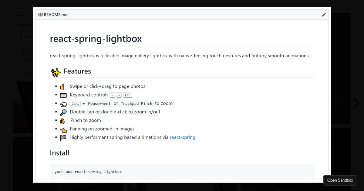 React Spring Lightbox Mosaic Forked Codesandbox