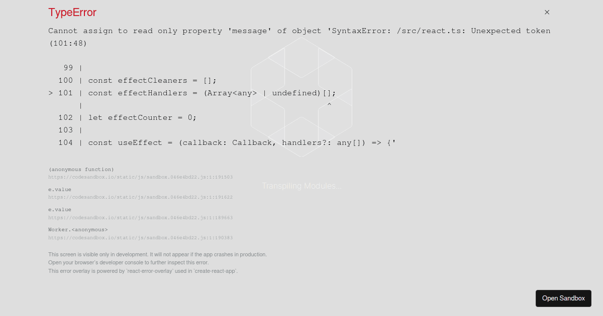 React Prototype Codesandbox