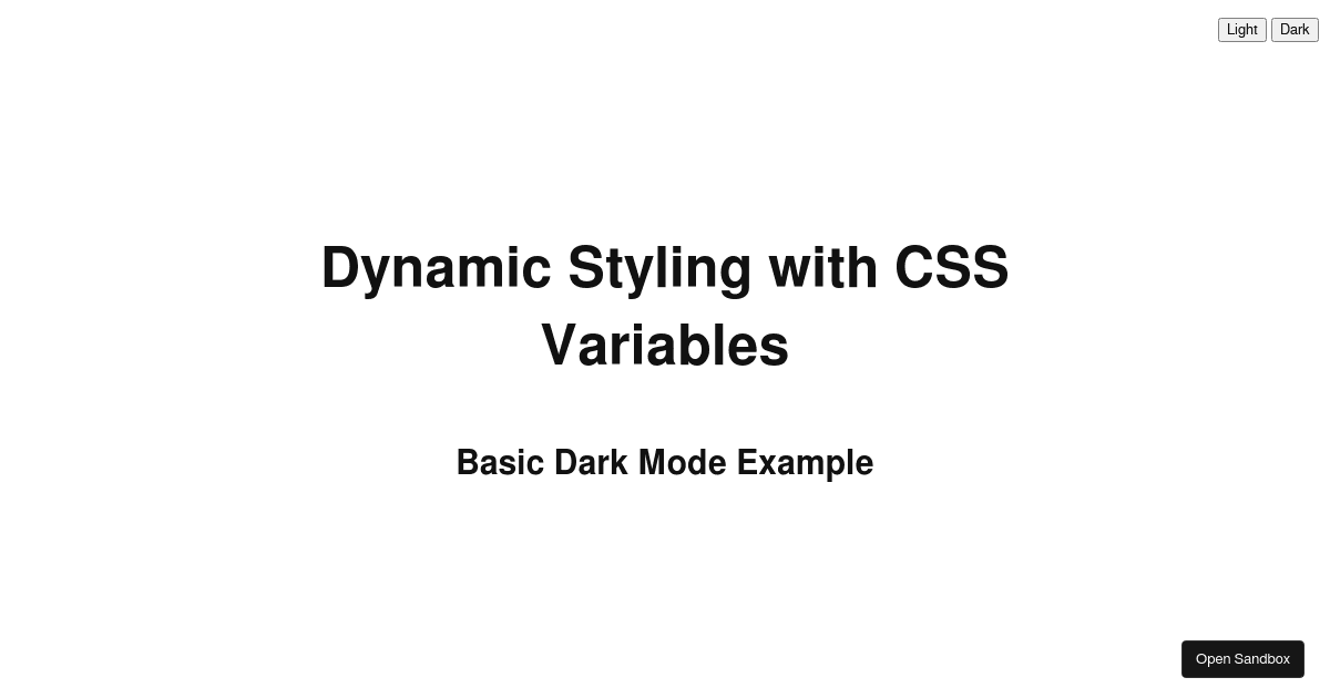 Dynamic Styling With CSS Variables Codesandbox