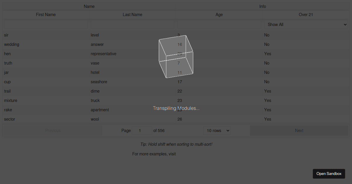 React Table Custom Filtering Codesandbox