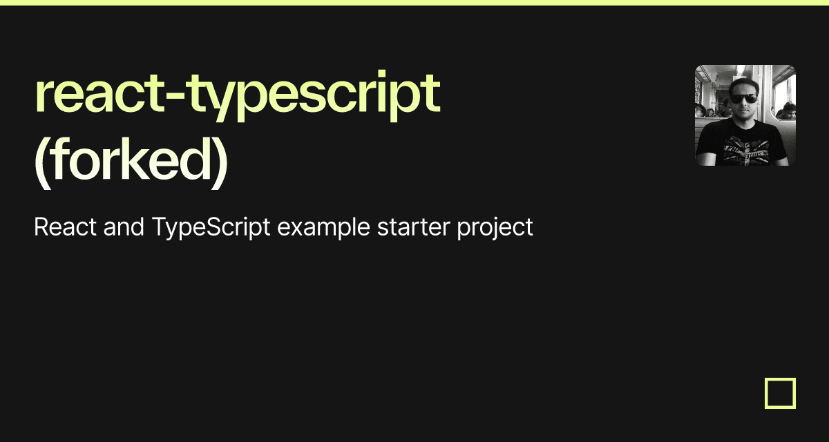 React Typescript Forked Codesandbox