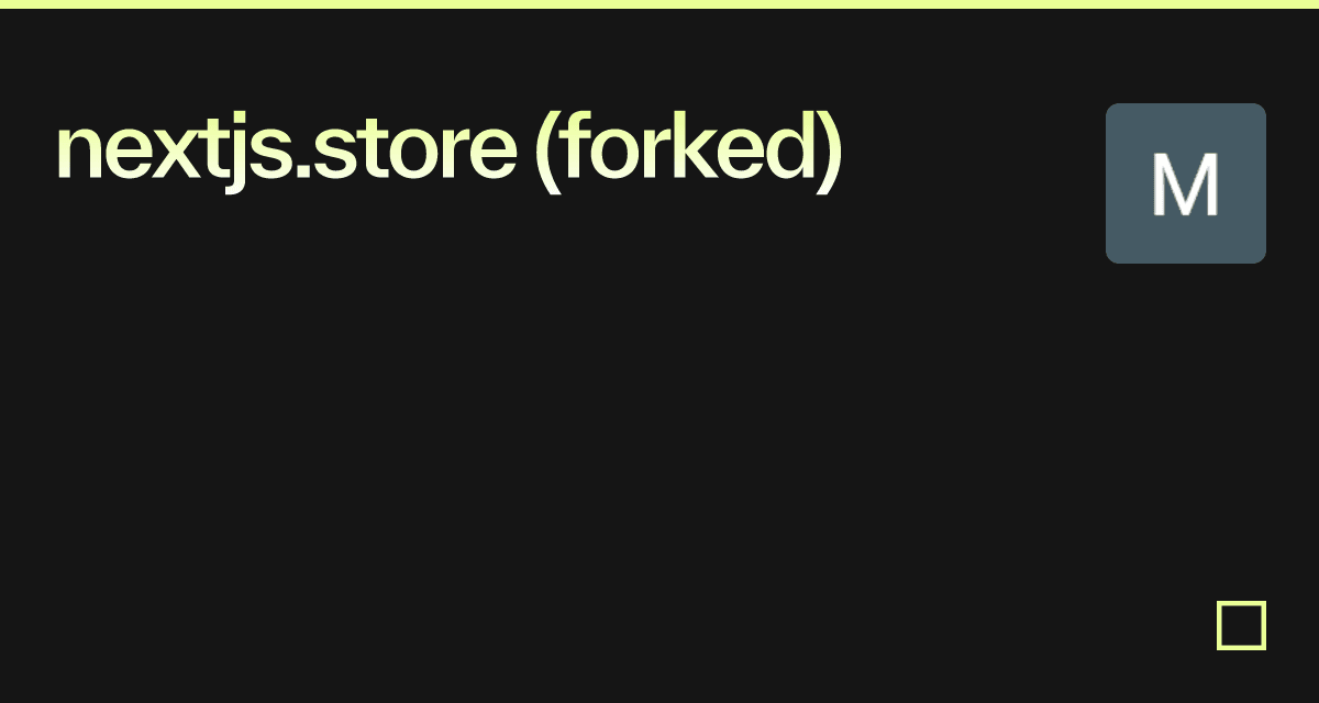 Nextjs Store Forked Codesandbox