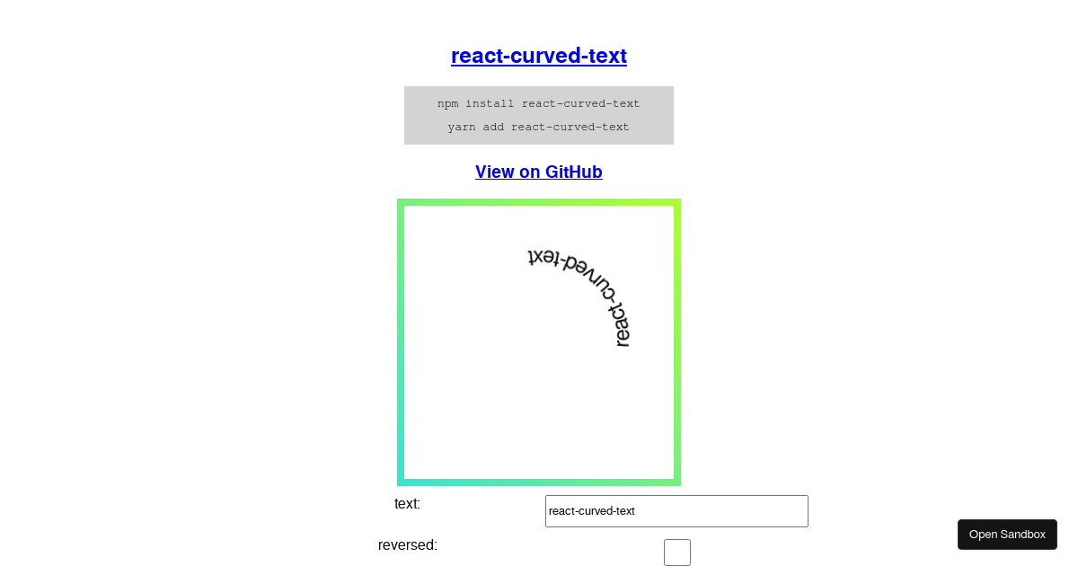 React Curved Text Animation Codesandbox