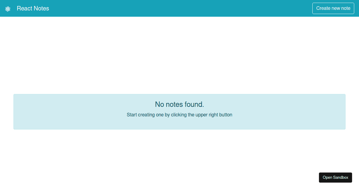 React Notes Codesandbox