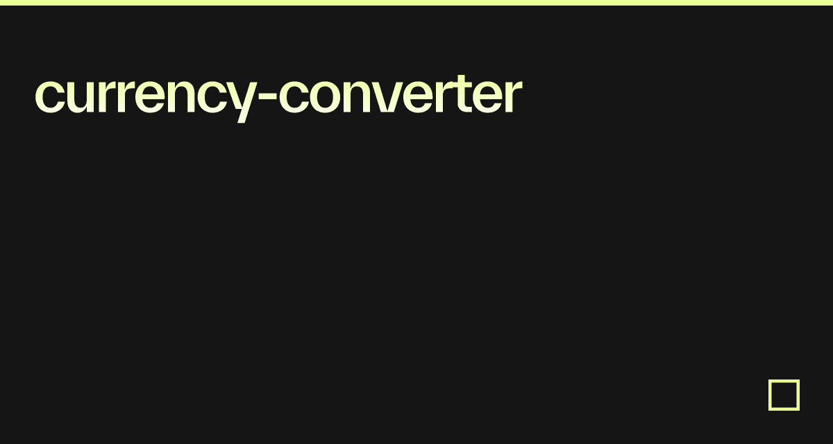 Currency Converter Codesandbox