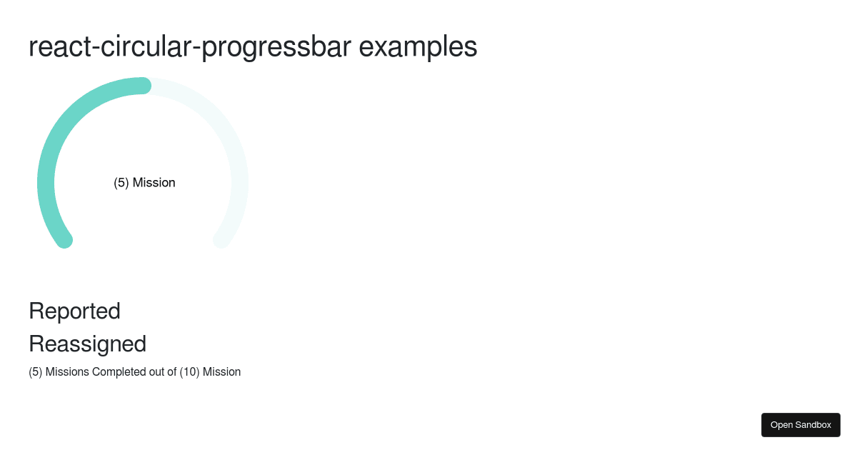 Base React Circular Progressbar Examples Forked Codesandbox