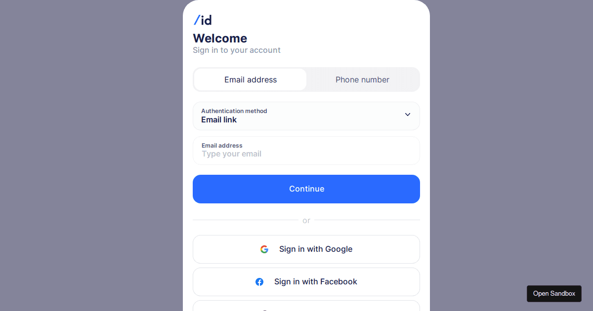 Auth Form Example Codesandbox