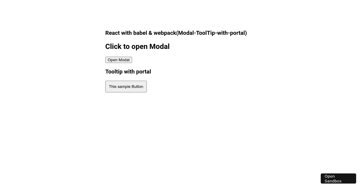 React Portal Modal Example Codesandbox