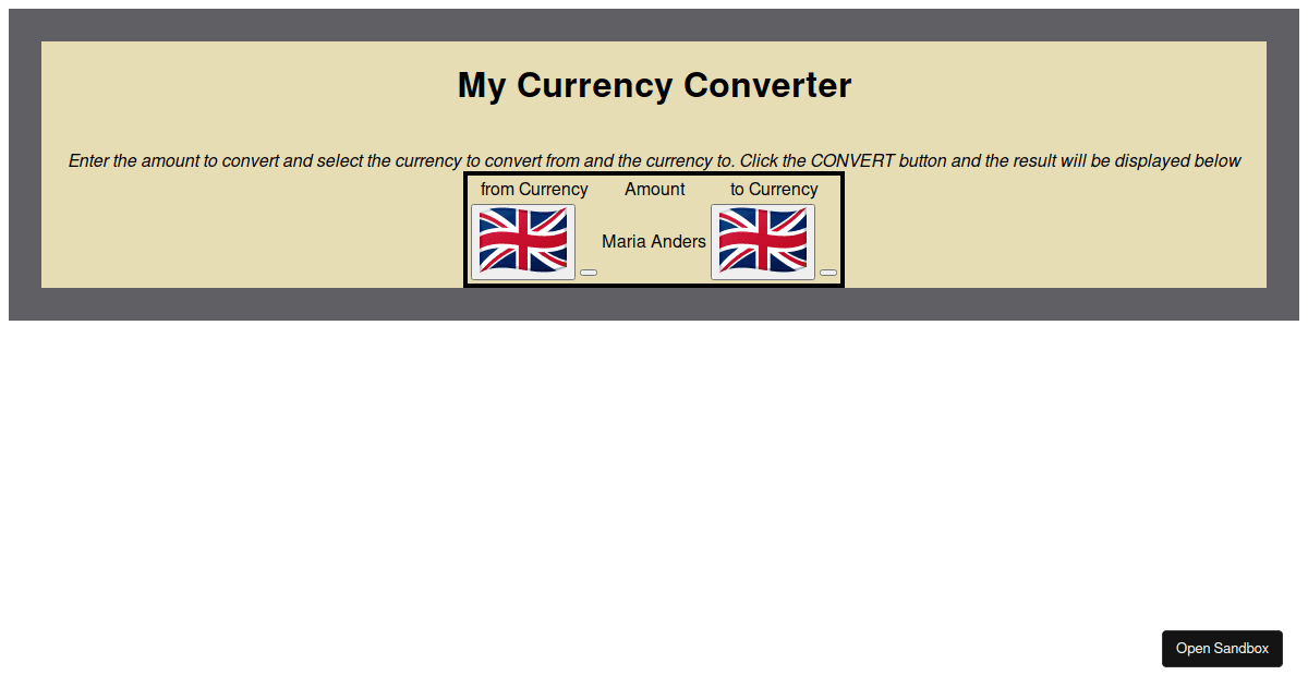 Currency Converter Codesandbox