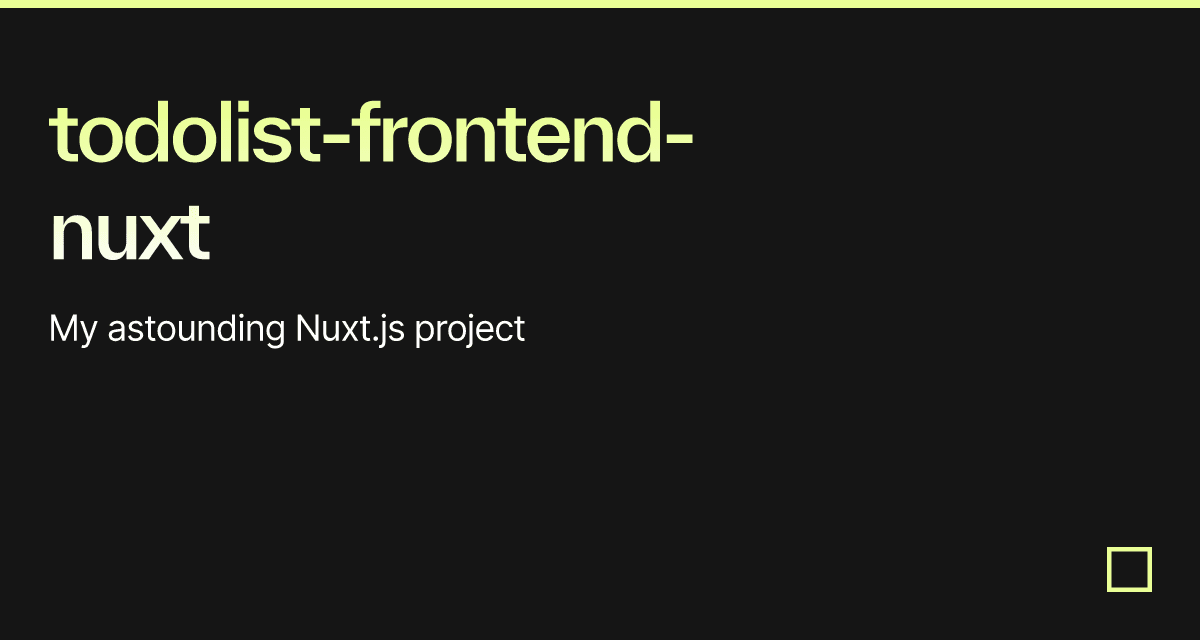 Todolist Frontend Nuxt Codesandbox