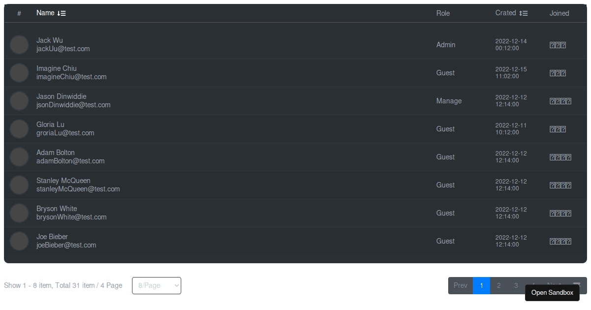 Bear React Table Forked Codesandbox