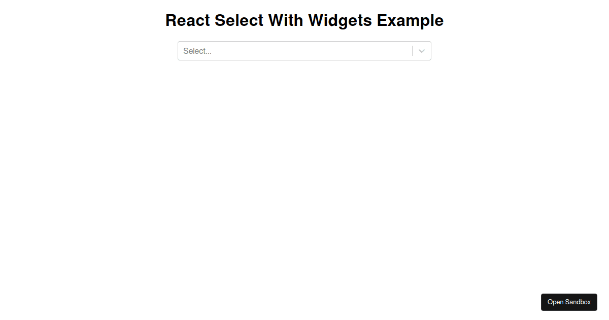 React Select Custom Options Codesandbox