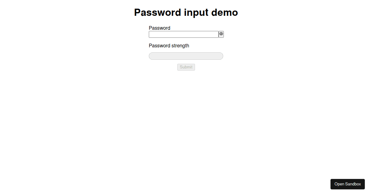 Password Input Experiments Codesandbox