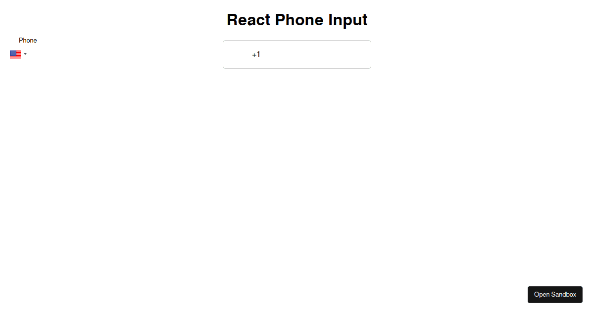 React Phone Input Codesandbox