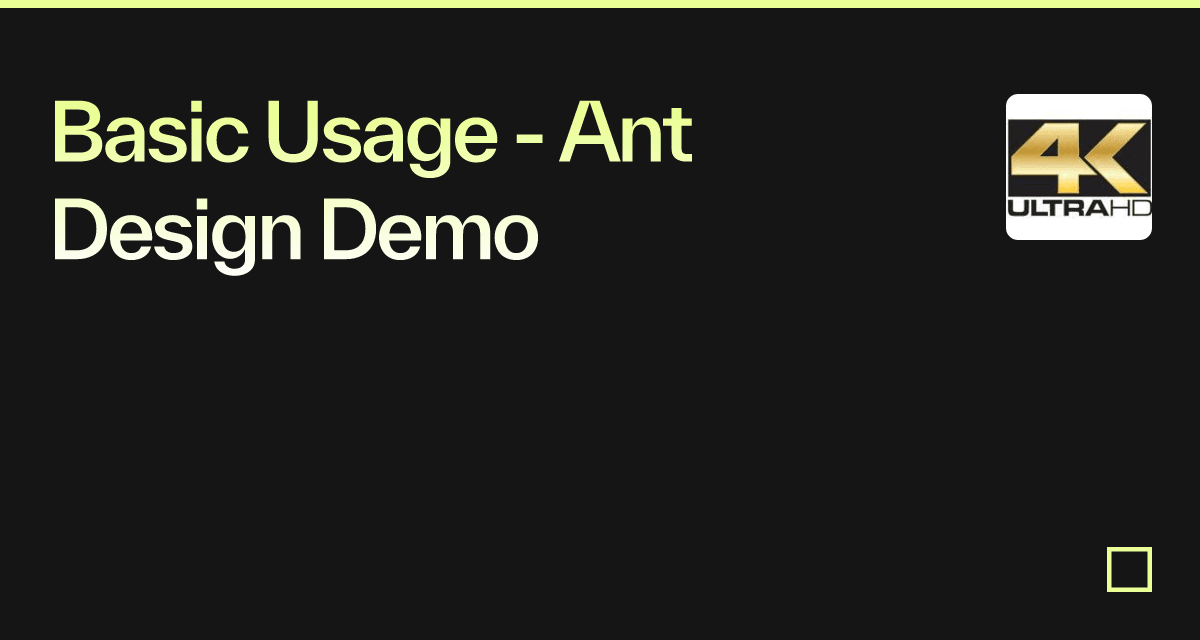 Basic Usage - Ant Design Demo - Codesandbox
