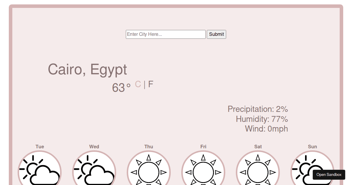 Weather App - Codesandbox
