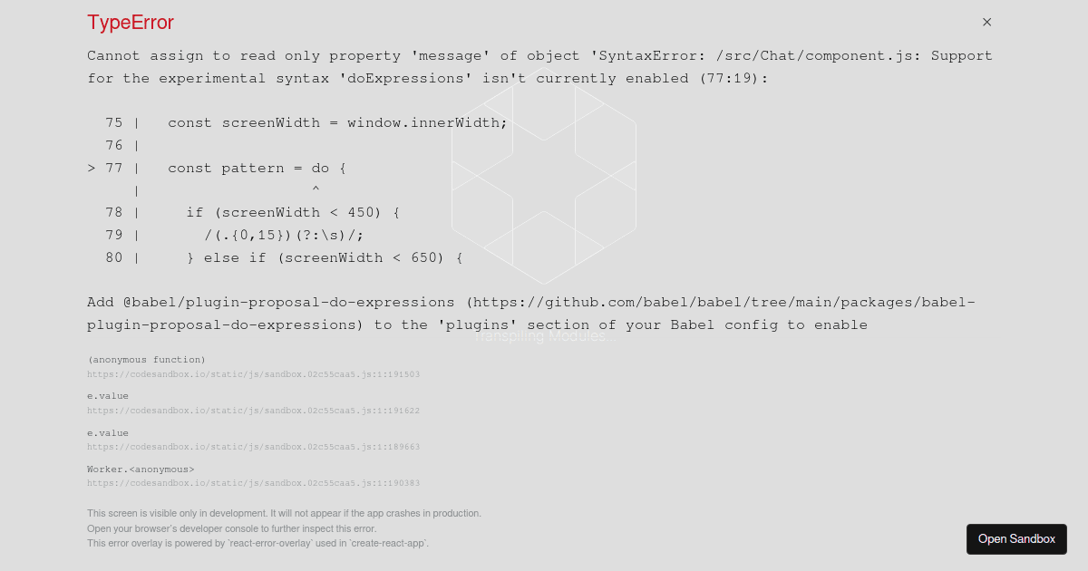 Codemirror with chat and logs - Codesandbox