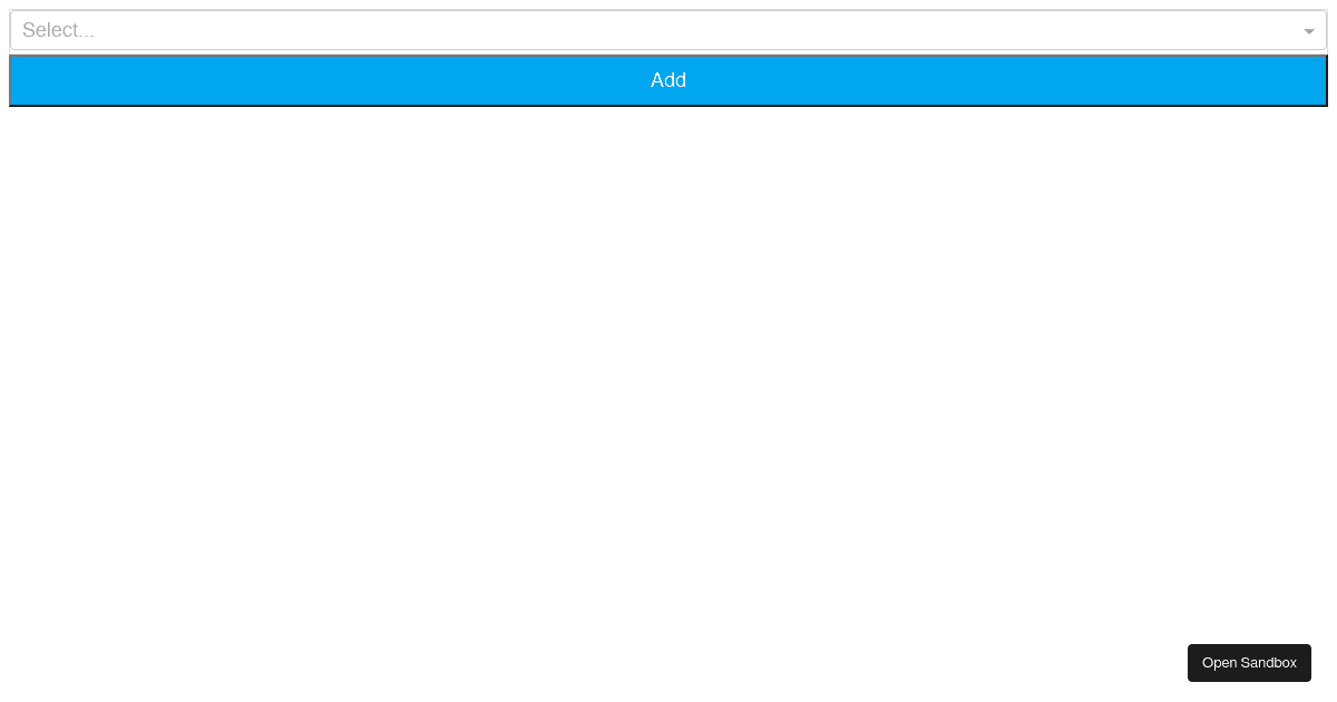 React Interactive List SELECT example - Codesandbox