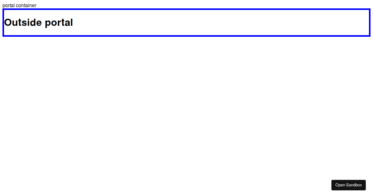 portal id is not a DOM element (forked) - Codesandbox