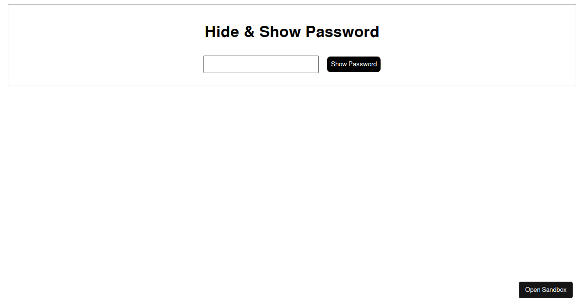 show/hide password - Codesandbox