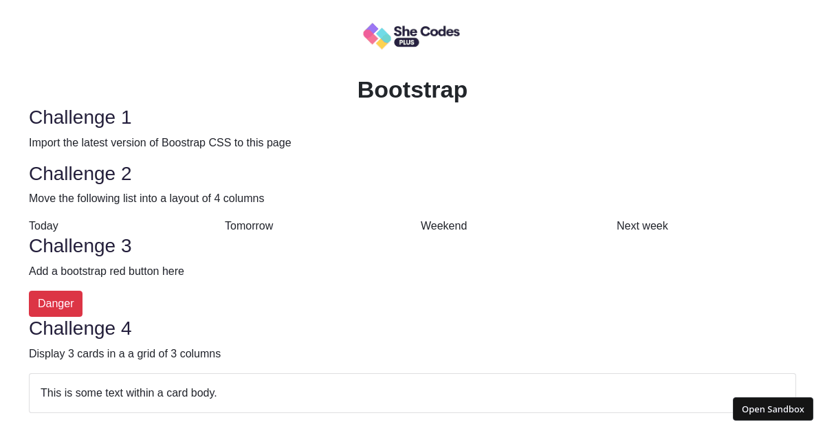 bootstrap - Codesandbox