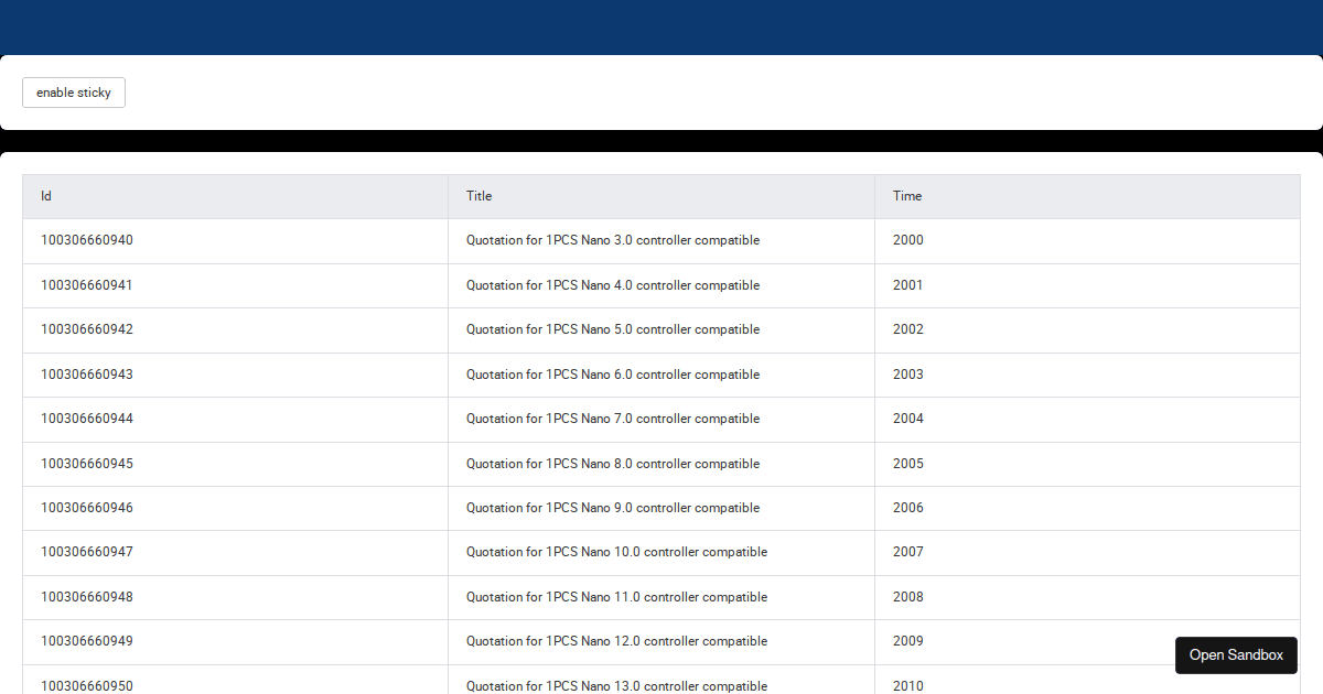 Table-sticky-header - Codesandbox