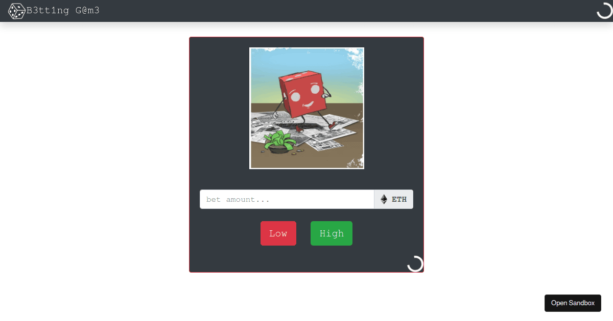 chainlink_betting_game Codesandbox
