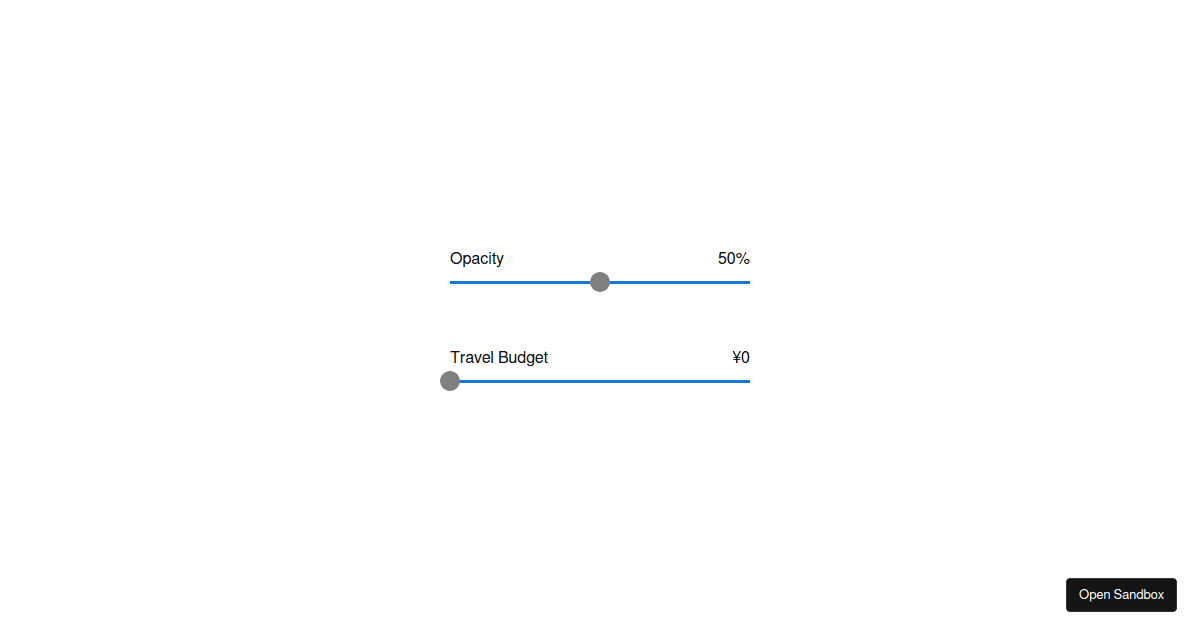 React Aria+Stately Slider (forked) - Codesandbox