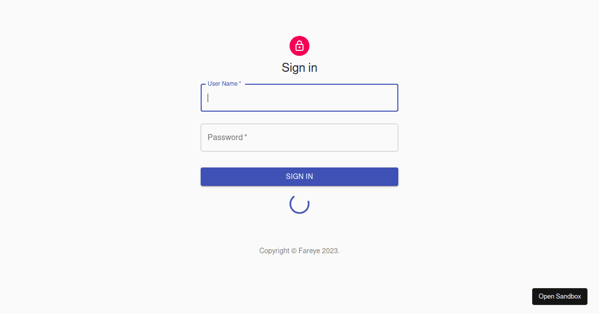 Fareye Login Codesandbox