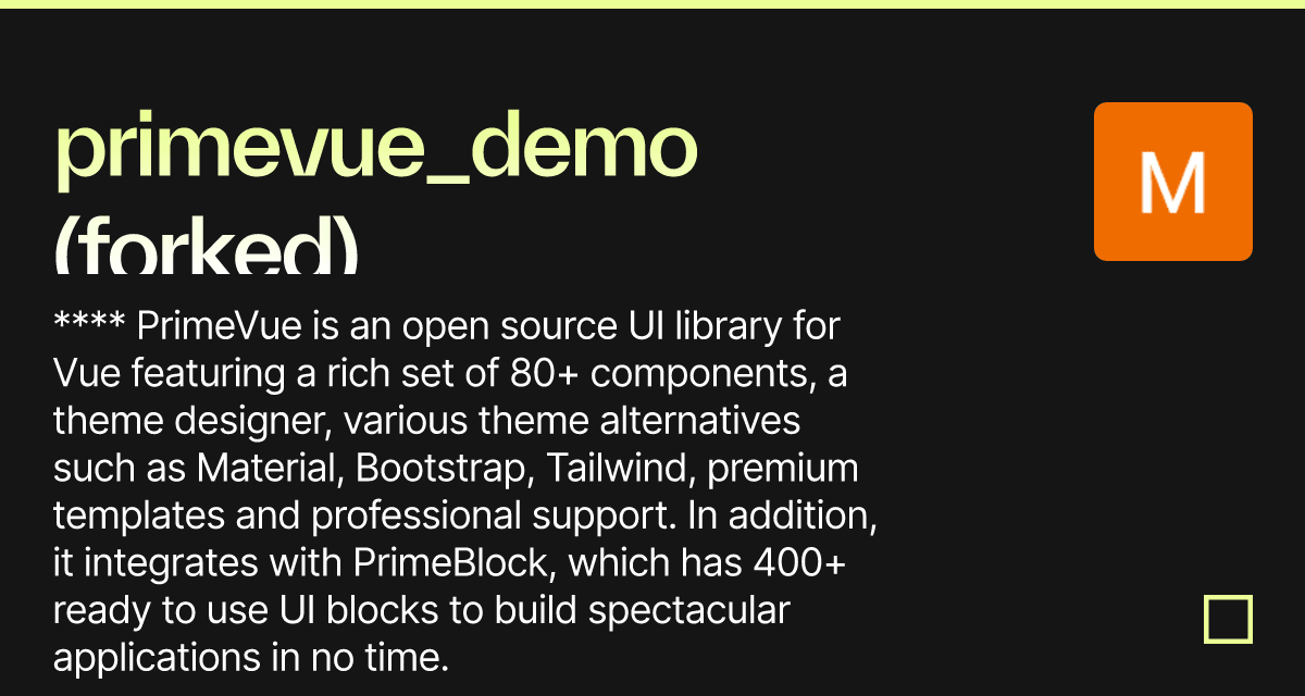 primevue_demo (forked) - Codesandbox
